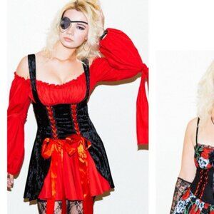 Red and Black Pirate Costume Dress